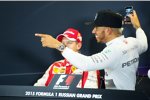 Sebastian Vettel (Ferrari) und Lewis Hamilton (Mercedes) 