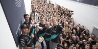 Bild zum Inhalt: Mercedes feiert WM-Gewinn in Brackley und Brixworth
