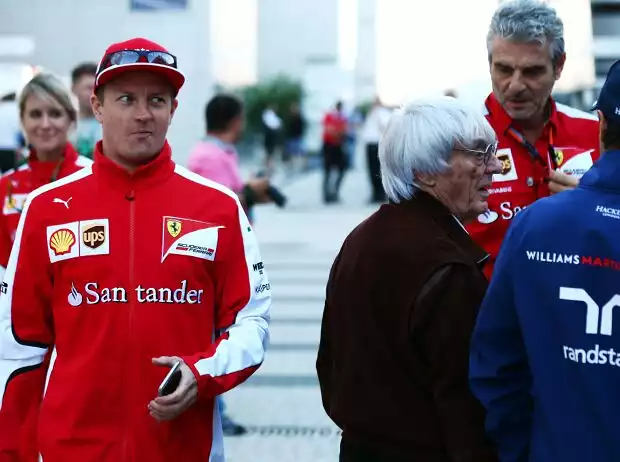 Titel-Bild zur News: Kimi Räikkönen, Bernie Ecclestone, Maurizio Arrivabene und Felipe Massa