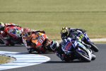 Jorge Lorenzo vor Valentino Rossi und Marc Marquez 