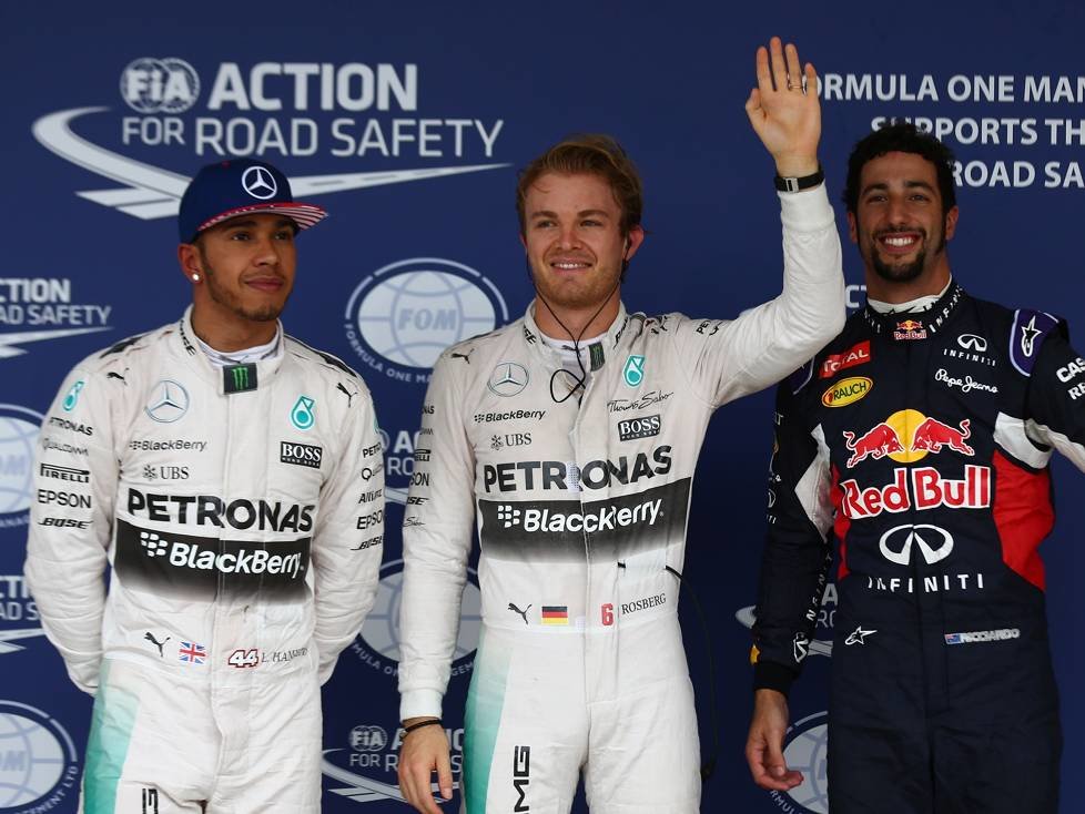 Nico Rosberg, Lewis Hamilton, Daniel Ricciardo
