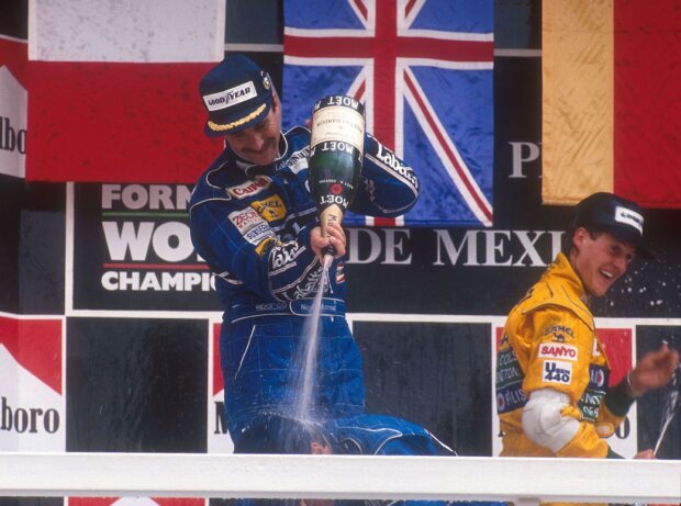 Nigel Mansell, Riccardo Patrese, Michael Schumacher Nigel Mansell, Riccardo Patrese, Michael Schumacher