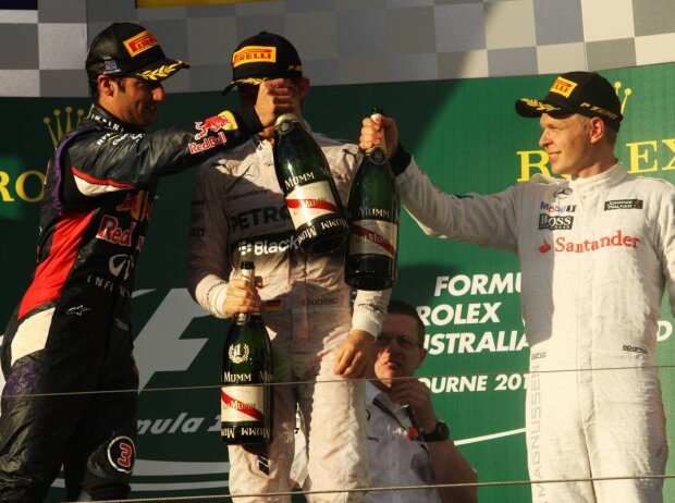 Daniel Ricciardo, Nico Rosberg, Kevin Magnussen