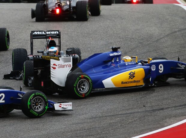 Titel-Bild zur News: Fernando Alonso, Marcus Ericsson, Felipe Nasr