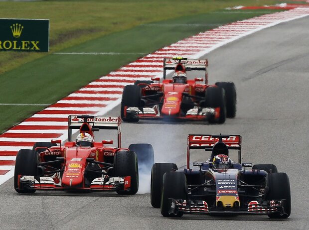 Titel-Bild zur News: Max Verstappen, Sebastian Vettel, Kimi Räikkönen