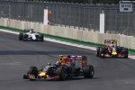 Daniil Kwjat (Red Bull), Daniel Ricciardo (Red Bull) und Valtteri Bottas (Williams) 