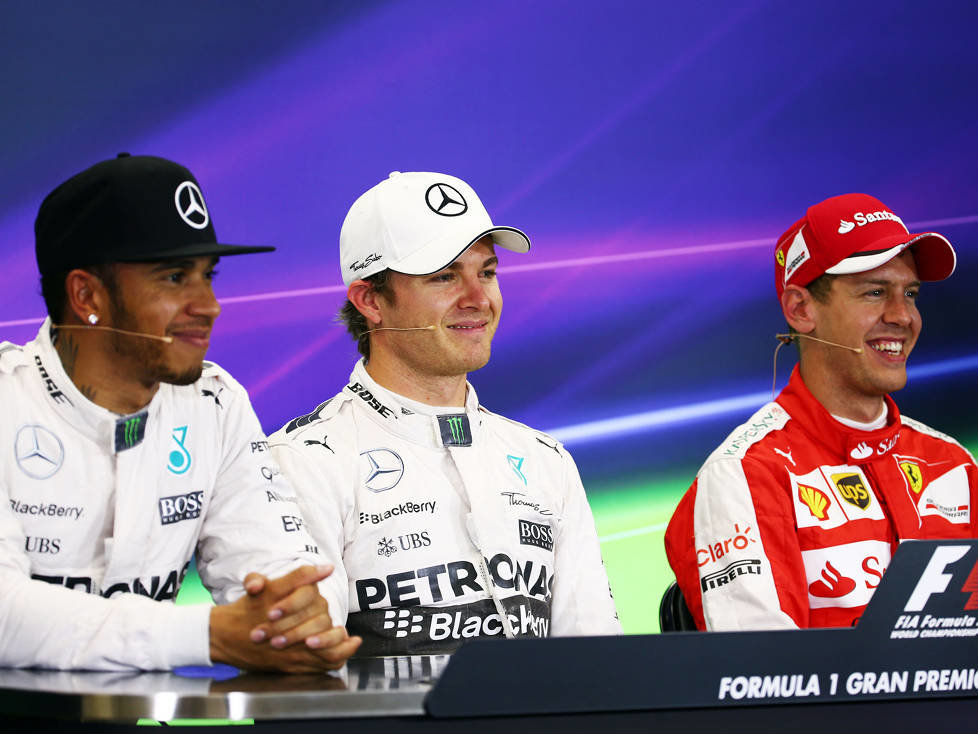 Lewis Hamilton, Nico Rosberg, Sebastian Vettel