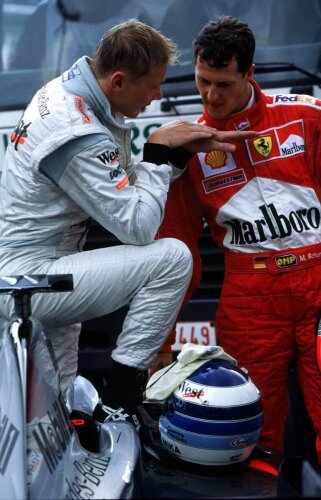 Mika Häkkinen Michael Schumacher Ferrari Scuderia Ferrari F1McLaren McLaren Honda F1 ~Mika Häkkinen und Michael Schumacher ~ Mika Häkkinen Michael Schumacher Ferrari Scuderia Ferrari F1McLaren McLaren Honda F1 ~Mika Häkkinen und Michael Schumacher ~