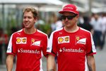 Sebastian Vettel (Ferrari) und Kimi Räikkönen (Ferrari) 