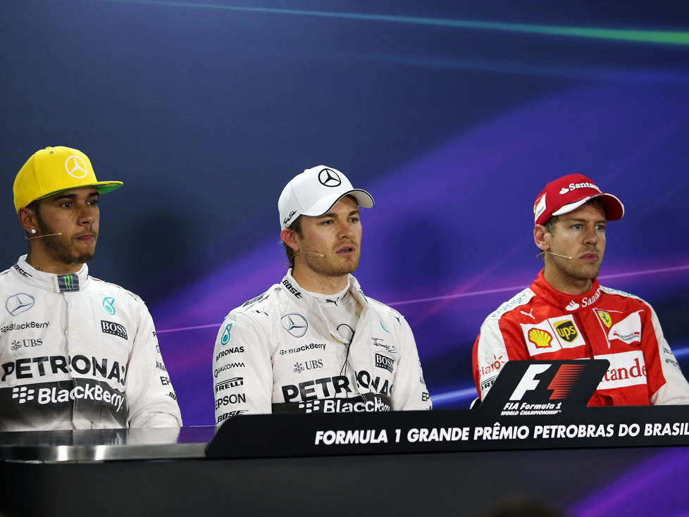 Lewis Hamilton, Nico Rosberg, Sebastian Vettel