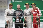 Lewis Hamilton (Mercedes), Nico Rosberg (Mercedes) und Sebastian Vettel (Ferrari) 