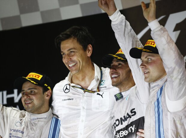 Titel-Bild zur News: Lewis Hamilton, Felipe Massa, Valtteri Bottas, Toto Wolff