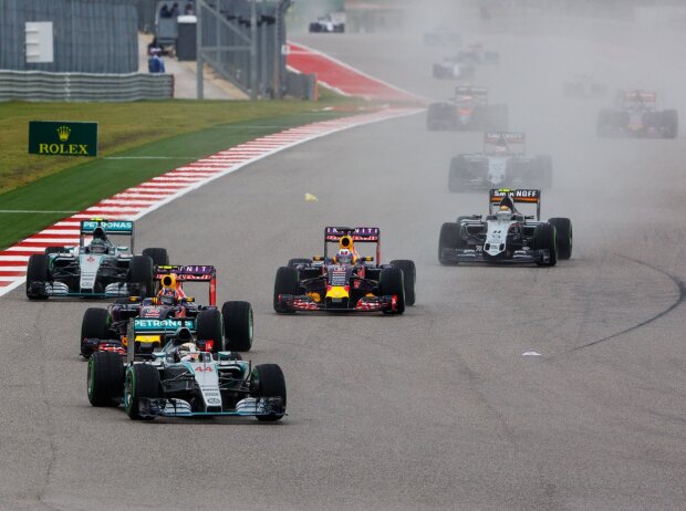 Titel-Bild zur News: Lewis Hamilton, Daniil Kwjat, Daniel Ricciardo, Nico Rosberg