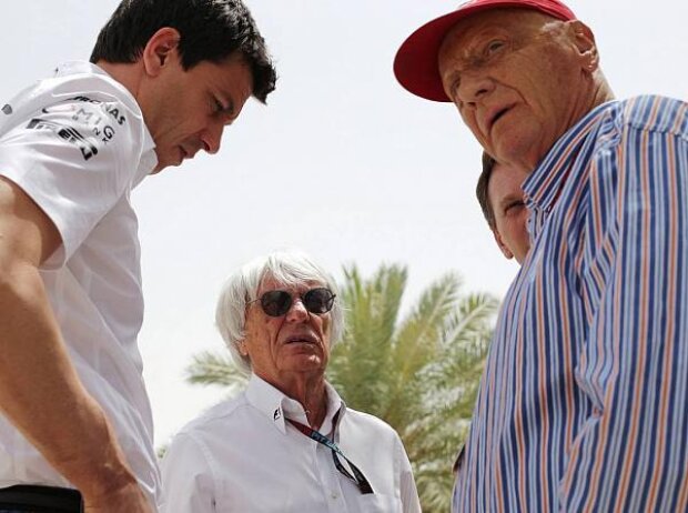 Toto Wolff, Bernie Ecclestone und Niki Lauda