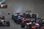 Felipe Nasr (Sauber), Fernando Alonso (McLaren) und Pastor Maldonado (Lotus) 