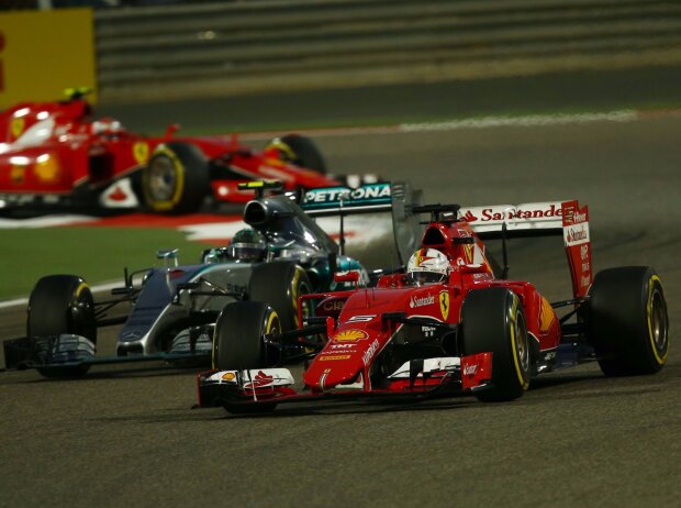 Titel-Bild zur News: Sebastian Vettel, Nico Rosberg, Mercedes, Ferrari