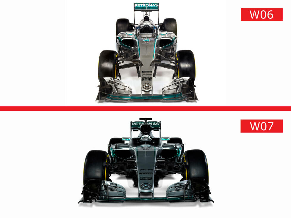 Mercedes W06 im Vergleich mit W07