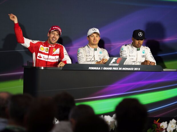 Sebastian Vettel, Nico Rosberg, Lewis Hamilton