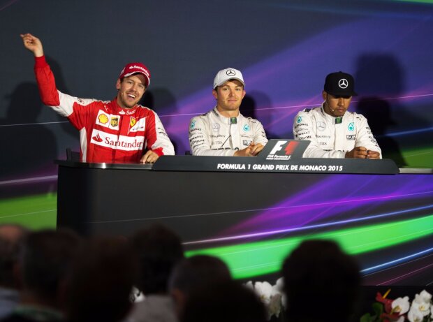 Sebastian Vettel, Nico Rosberg, Lewis Hamilton Sebastian Vettel, Nico Rosberg, Lewis Hamilton