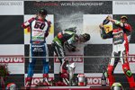 Michael van der Mark (Honda), Jonathan Rea (Kawasaki) und Davide Giugliano (Ducati) 