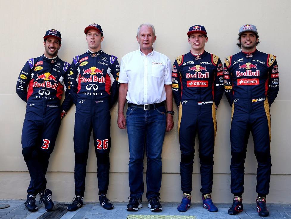 Daniel Ricciardo, Max Verstappen, Daniil Kwjat, Carlos Sainz, Helmut Marko