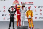 Juan Pablo Montoya, Simon Pagenaud (Penske) und Ryan Hunter-Reay (Andretti)