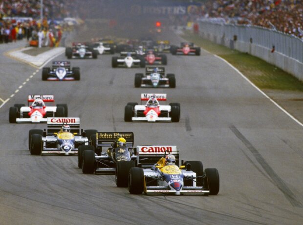 Nigel Mansell, Ayrton Senna, Nelson Piquet Nigel Mansell, Ayrton Senna, Nelson Piquet