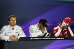 Nico Rosberg (Mercedes), Lewis Hamilton (Mercedes) und Sebastian Vettel (Ferrari) 