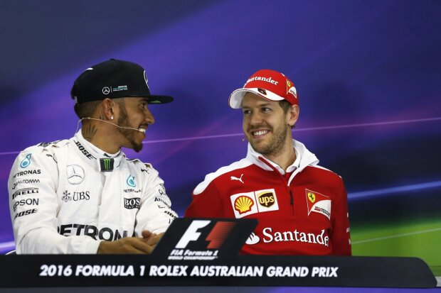 Lewis Hamilton Sebastian Vettel Ferrari Scuderia Ferrari F1Mercedes Mercedes AMG Petronas Formula One Team F1 ~Lewis Hamilton (Mercedes) und Sebastian Vettel (Ferrari) ~ 