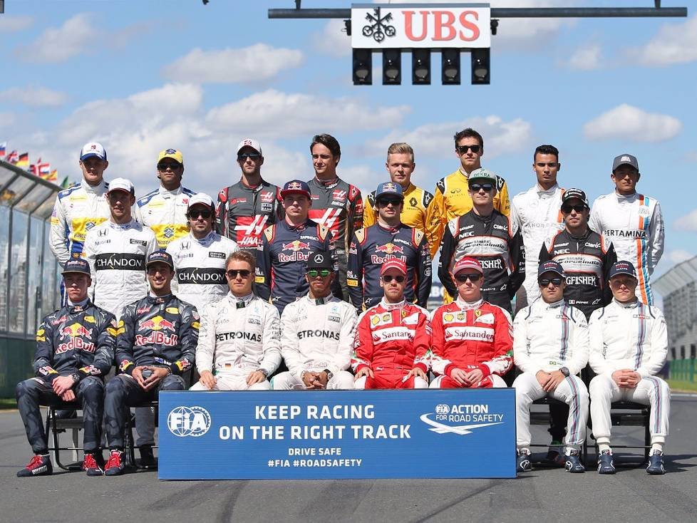 Gruppenbild der Formel-1-Fahrer