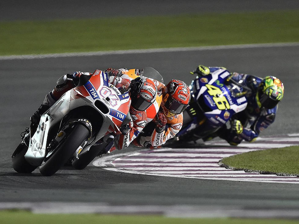 Andrea Dovizioso, Marc Marquez, Valentino Rossi