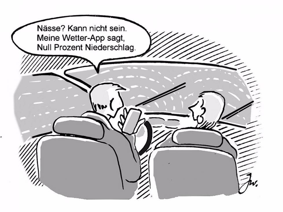 Nasse Fahrbahn