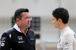 Eric Boullier (McLaren) und Esteban Ocon (Renault) 