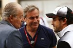 König Juan Carlos, Carlos Sainz und Fernando Alonso (McLaren)