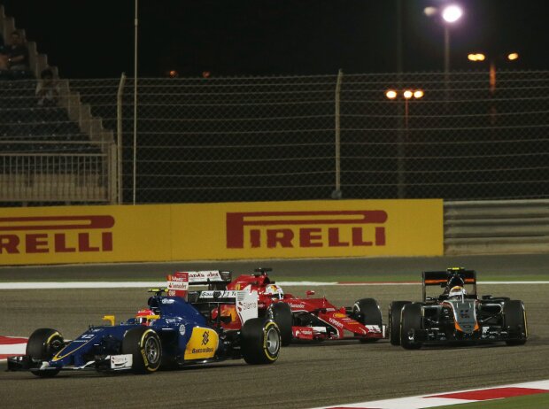 Sebastian Vettel, Sergio Perez, Felipe Nasr