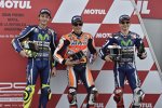 Valentino Rossi, Marc Marquez und Jorge Lorenzo 