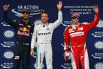 Nico Rosberg (Mercedes), Daniel Ricciardo (Red Bull) und Kimi Räikkönen (Ferrari) 