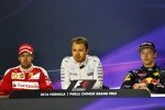 Sebastian Vettel (Ferrari), Nico Rosberg (Mercedes) und Daniil Kwjat (Red Bull) 