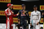 Sebastian Vettel (Ferrari), Daniil Kwjat (Red Bull) und Nico Rosberg (Mercedes) 
