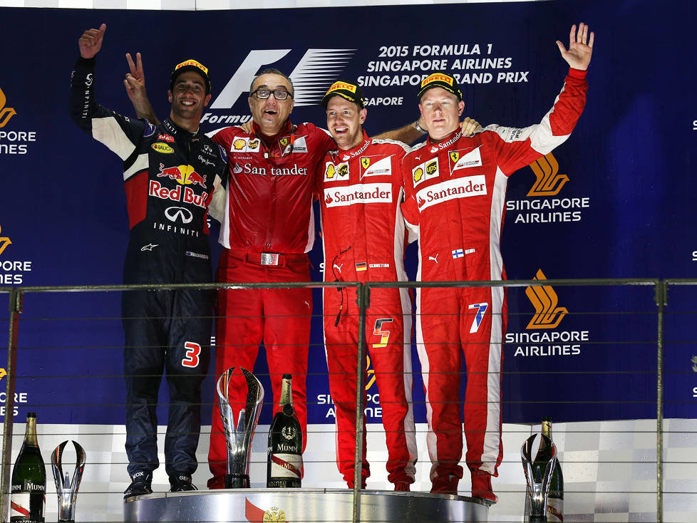 Daniel Ricciardo, Sebastian Vettel, Kimi Räikkönen