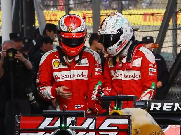 Titel-Bild zur News: Sebastian Vettel, Kimi Räikkönen
