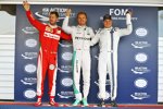 Sebastian Vettel (Ferrari), Nico Rosberg (Mercedes) und Valtteri Bottas (Williams) 