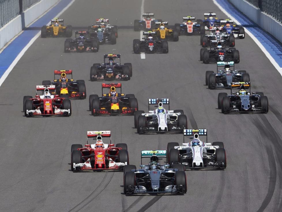 Nico Rosberg, Kimi Räikkönen, Valtteri Bottas, Felipe Massa, Sebastian Vettel, Daniel Ricciardo, Daniil Kwjat