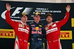 Max Verstappen (Red Bull), Sebastian Vettel (Ferrari) und Kimi Räikkönen (Ferrari) 