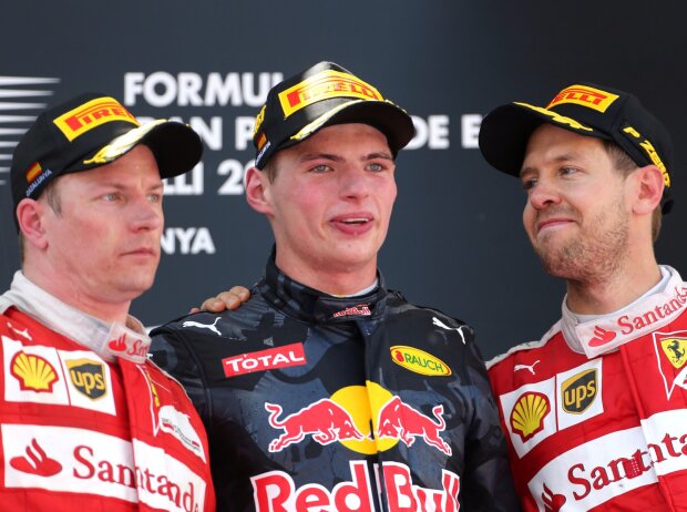 Kimi Räikkönen, Max Verstappen, Sebastian Vettel