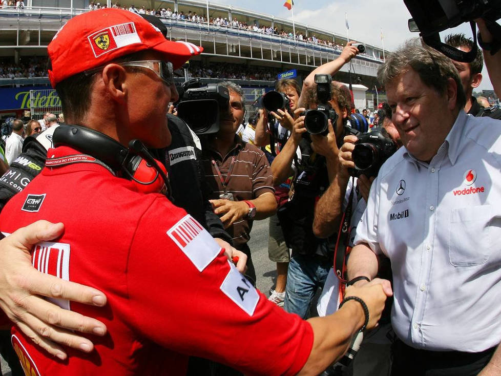 Michael Schumacher, Norbert Haug, Ross Brawn