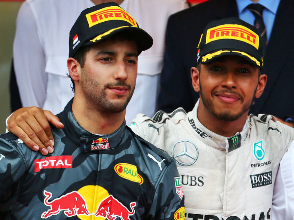 Daniel Ricciardo, Lewis Hamilton, Sergio Perez