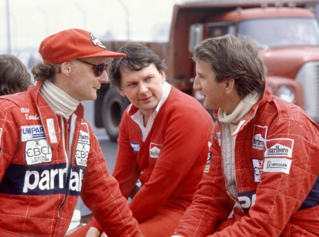 Niki Lauda, John Barnard, John Watson Niki Lauda, John Barnard, John Watson