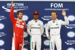 Sebastian Vettel (Ferrari), Lewis Hamilton (Mercedes) und Nico Rosberg (Mercedes) 