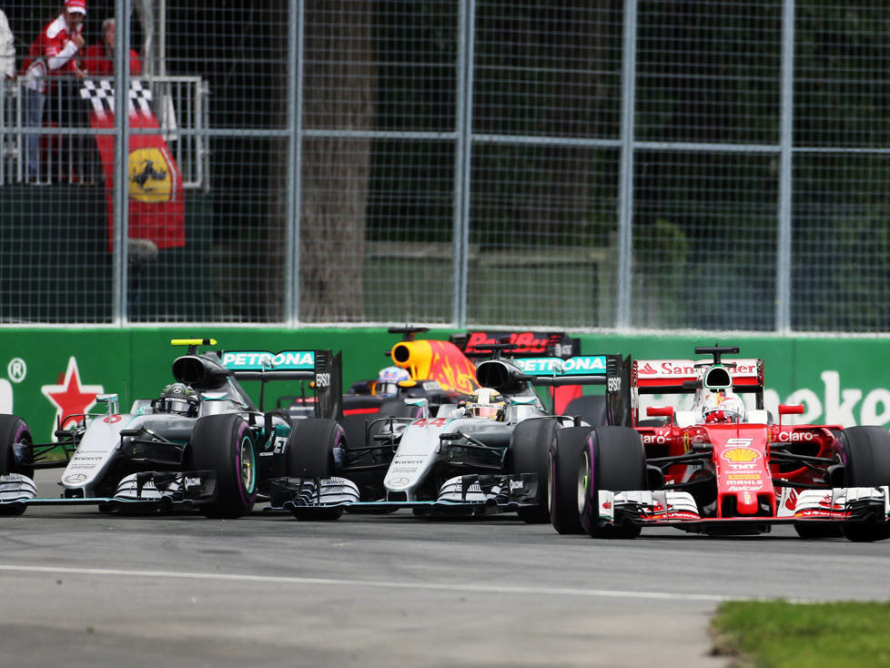 Sebastian Vettel, Lewis Hamilton, Nico Rosberg